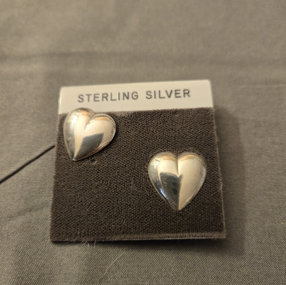 sterling silver heart shaped earrings